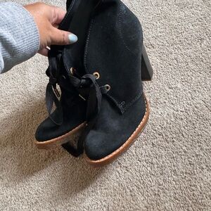 Tory Burch Black Suede Heeled Boots